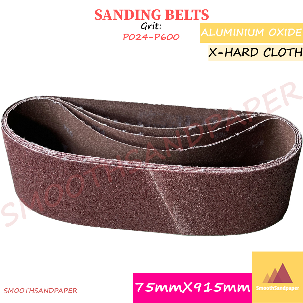 75X915mm X-Hard Cloth Sanding Belts / Aluminium Oxide 木材金属抛光打磨砂带 硬布氧化铝红砂带 image 3