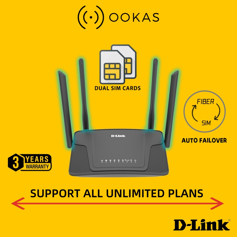 D-Link 4G LTE Unlimited Plan Router (Fiber Auto Failover) | Dual SIM Option | Backup WiFi | DWR-M905/ M930 /M930DS | MOD