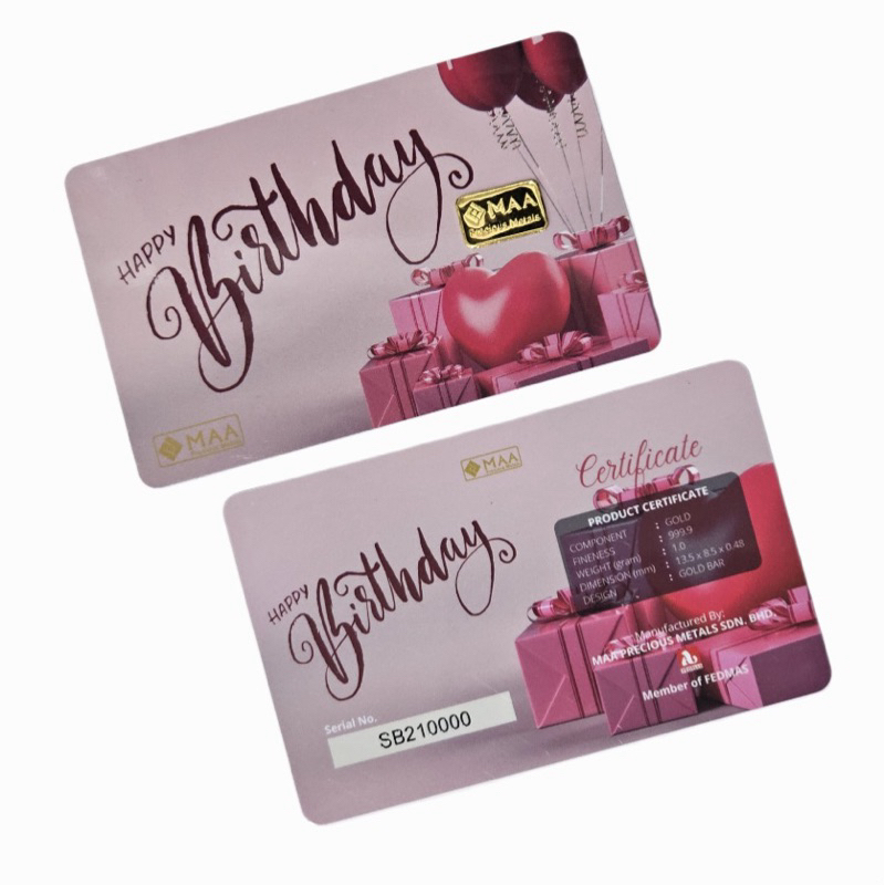 GOLDBAR 999.9 (BLACK GOLD) HAPPY BIRTHDAY