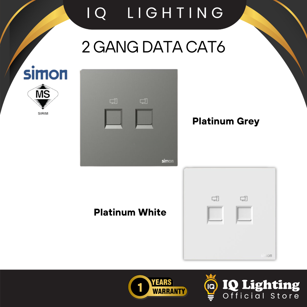 NEW  SIMON[European Brand] M7 Series AIR White & Grey Switch / Switches & Socket Outlet DATA, 20A 2 