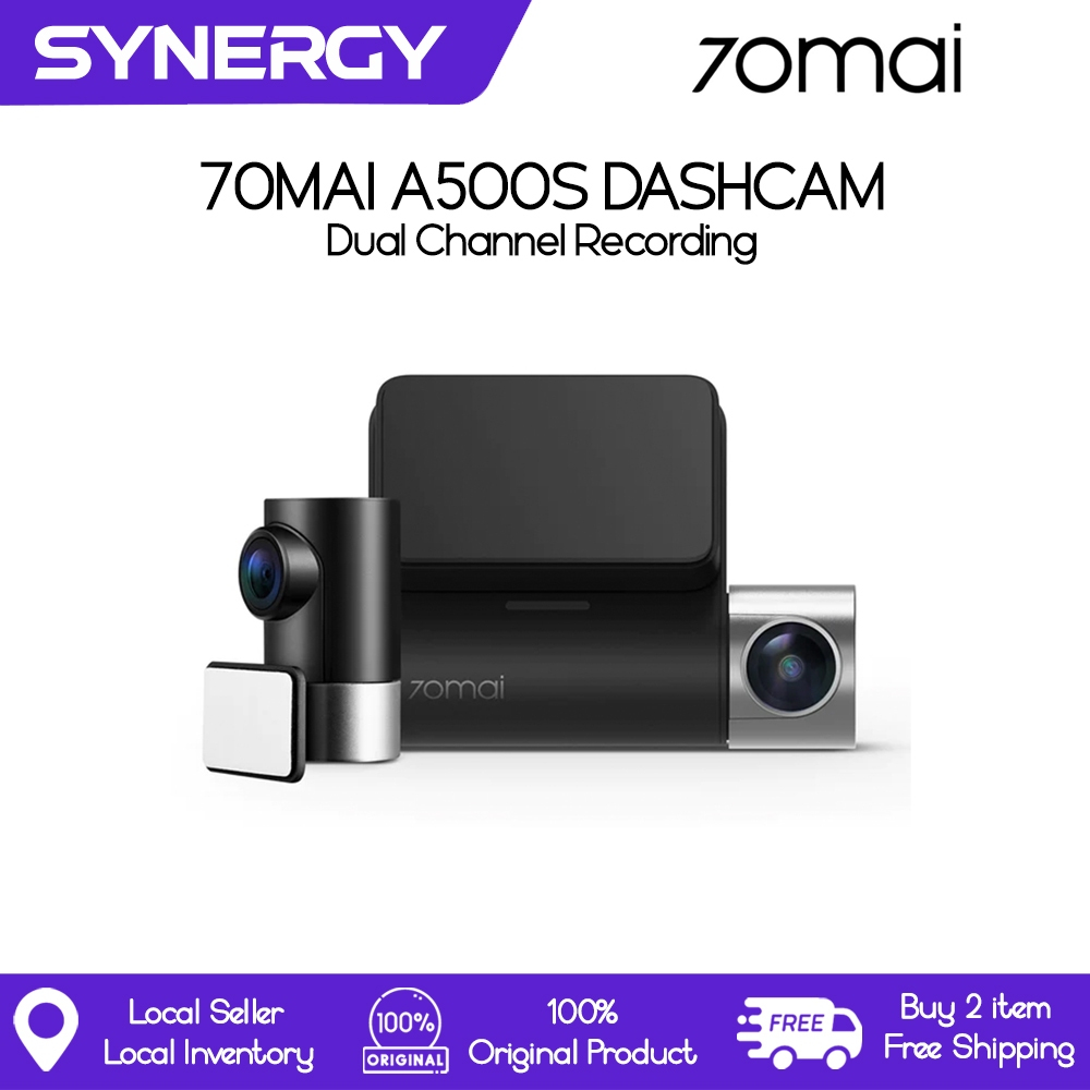 70mai A500S Pro Plus+ Dash Cam with 2 Inch Screen, Dual Channel Recording