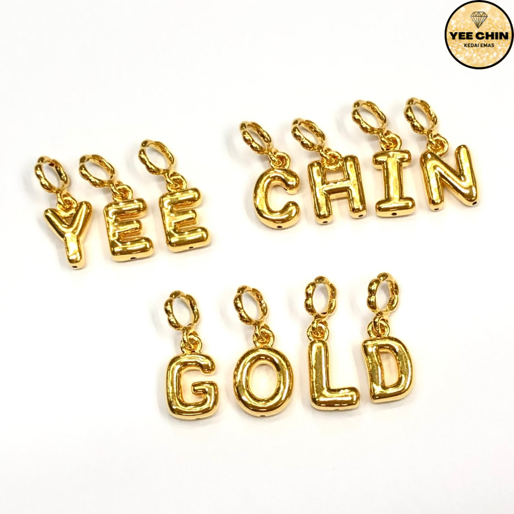 Yee Chin Loket Emas 916 Huruf Charm Gantung 5D / Pendant Gold 916 Alphabet Charm PDR