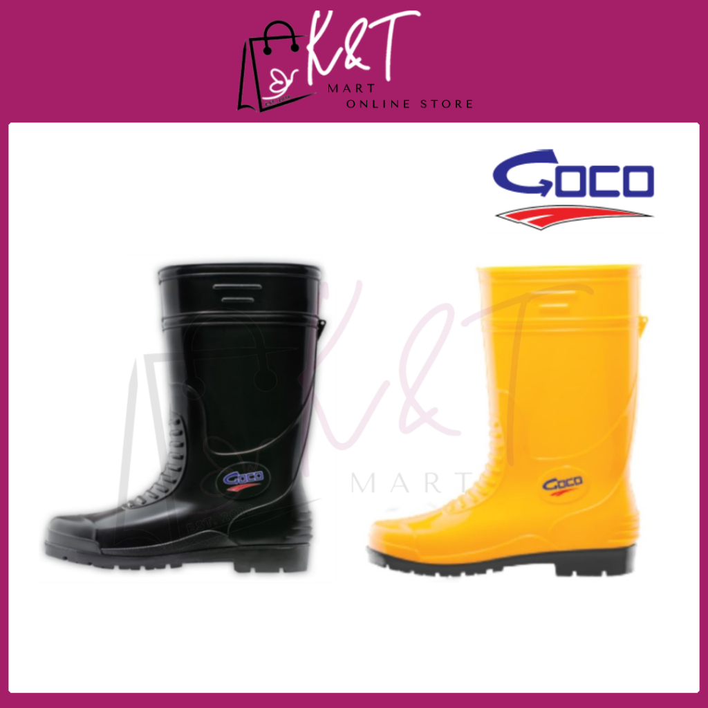 Goco 968 Black & Yellow Rain Boots | Rubber Boot | Kasut But Hujan Getah Hitam & Kuning