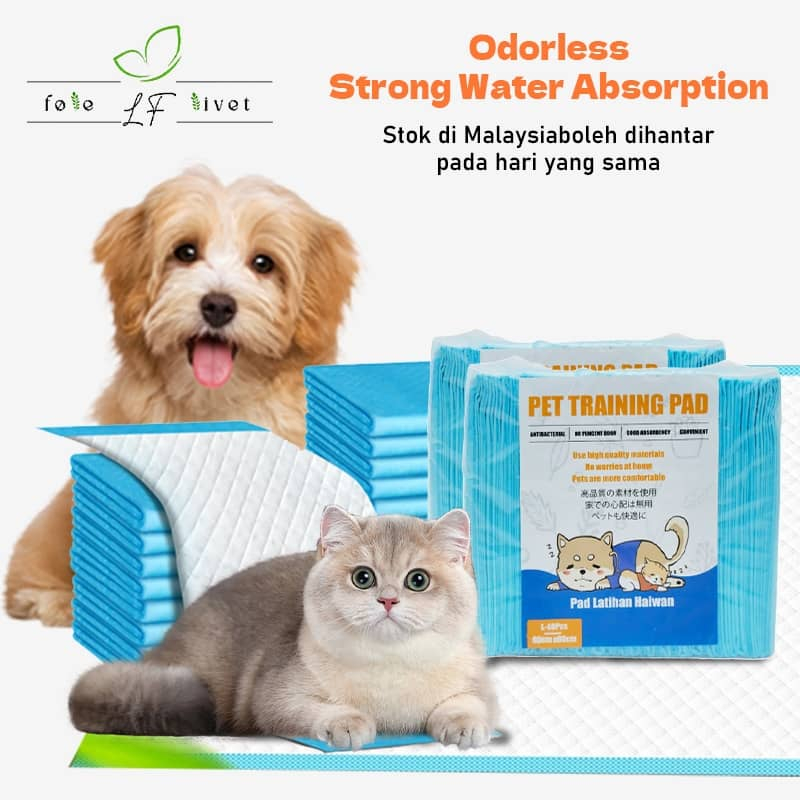 LF fole livet Pet Wee Wee Pad XL 100pcs Absorbent Training Mat Anti-Bocor Antibakteria Alas Kencing
