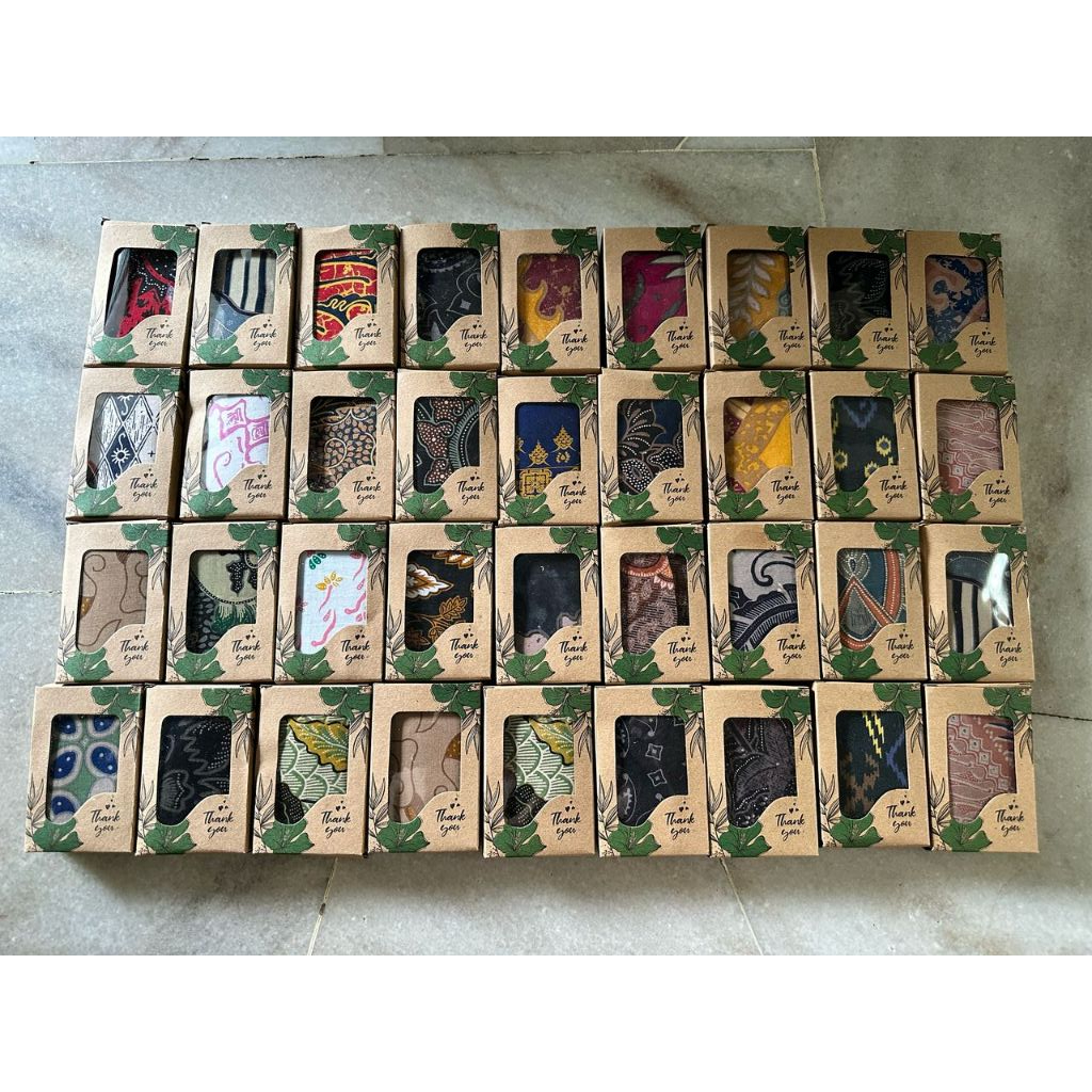 Batik Design Wallet Premium Material kain Batik Wedding Gift Doorgift Purses coin mini wallet siap kotak