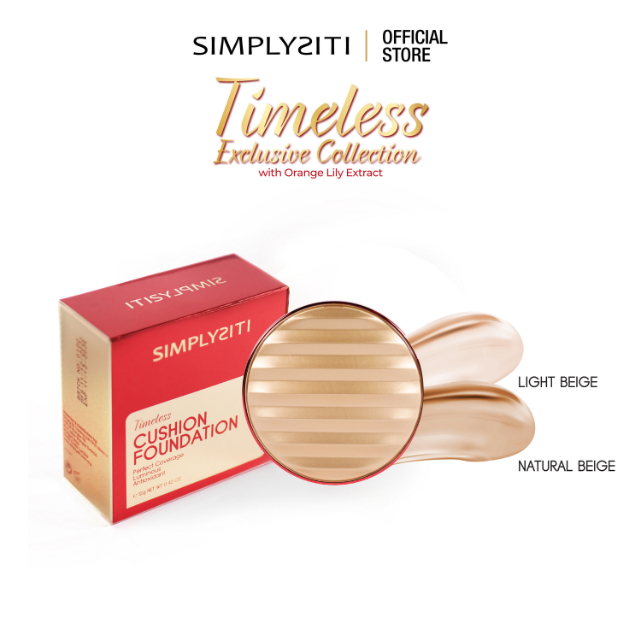 SimplySiti Timeless Cushion Foundation with Orange Extract - Vitamin E Full Coverage Halal Makeup