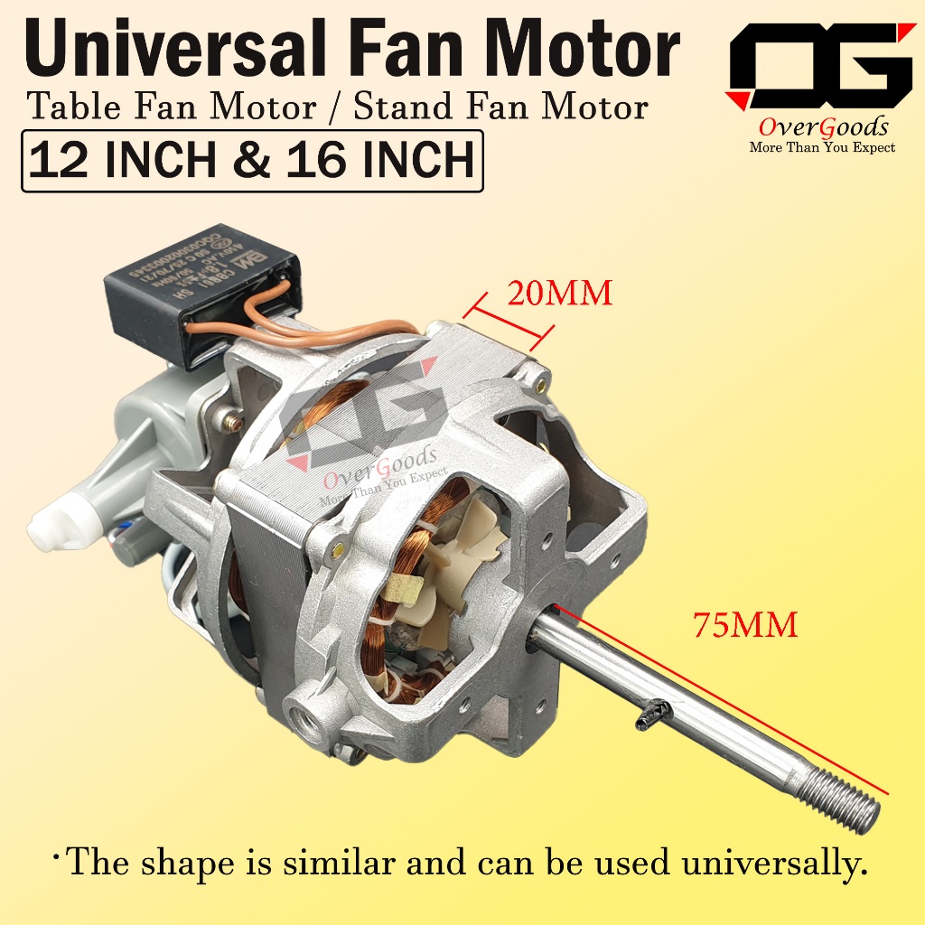 Fan Motor / Table Fan Motor / Stand Fan Replacement 12" 16" inch Universal PENSONIC SHARP KHIND Kipas Motor Electric 55w