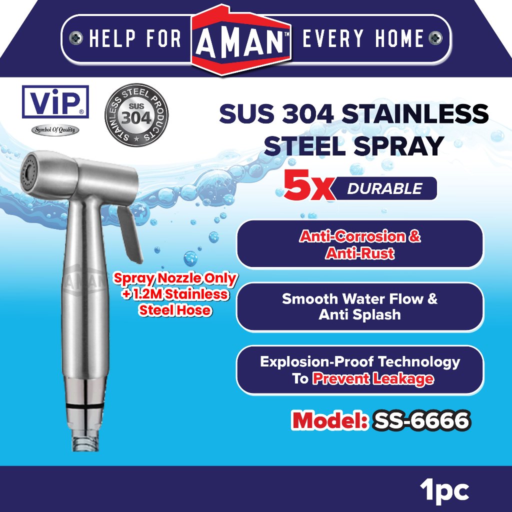 VIP SUS-304 Stainless Steel Hand Bidet Spray With Flexible Hose Bathroom Faucet Toilet Tap Water Tap