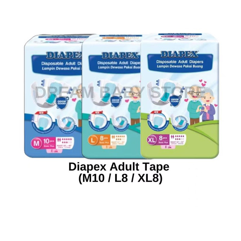 DIAPEX adult diapers basic (tape)成人尿片 M & L XL size