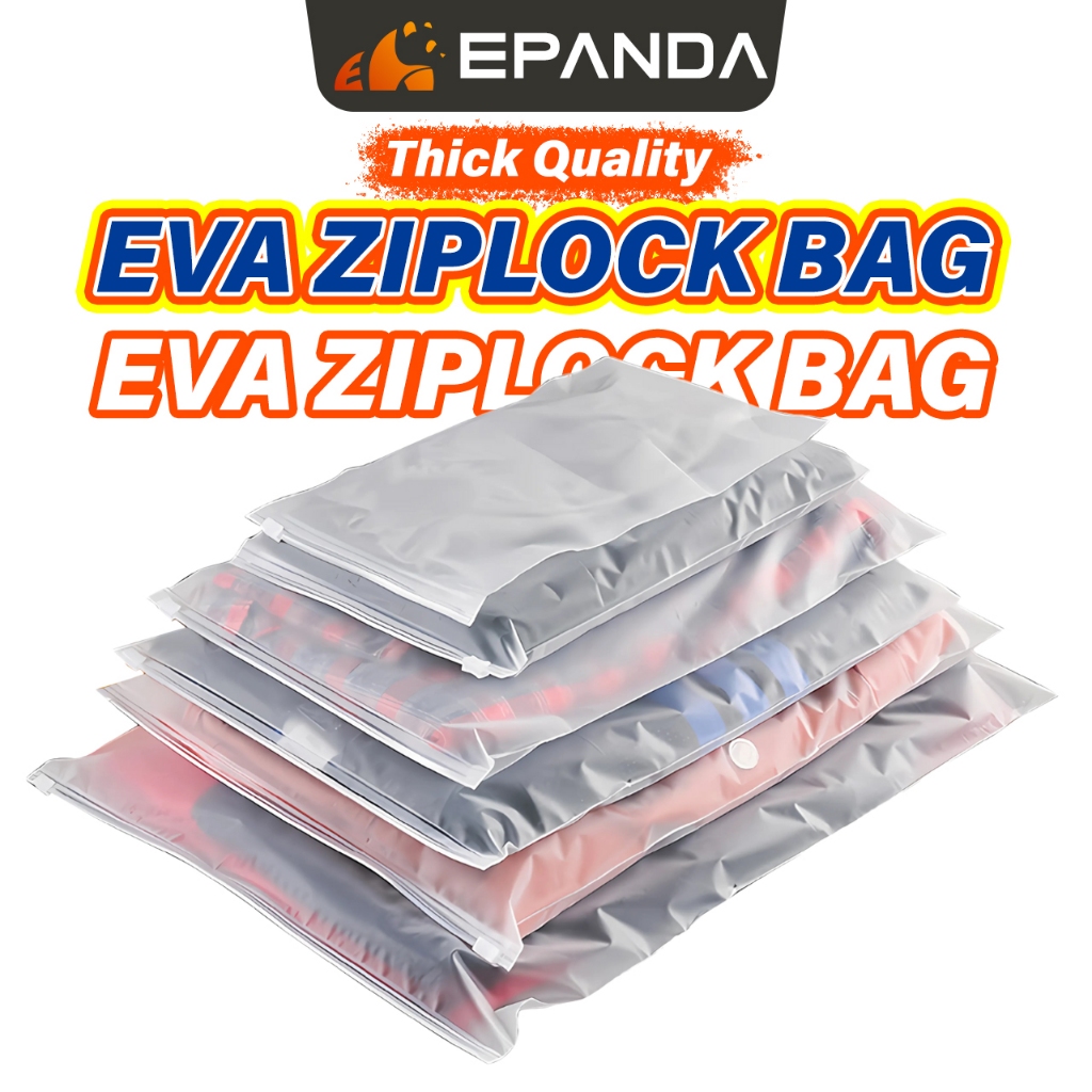 EVA Zipper Bag Clear Frosted Ziplock Storage Beg Simpan Baju Pakaian Travel Organizer Waterproof