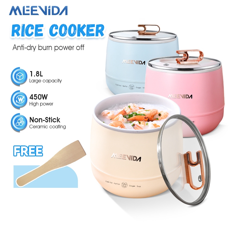 MEEVIDA 1.8L Rice Cooker Mini Pot Nasi Lemak Multicooker Electric Rice Cooker Container Non Stick Multi Cooker迷你智能电饭煲
