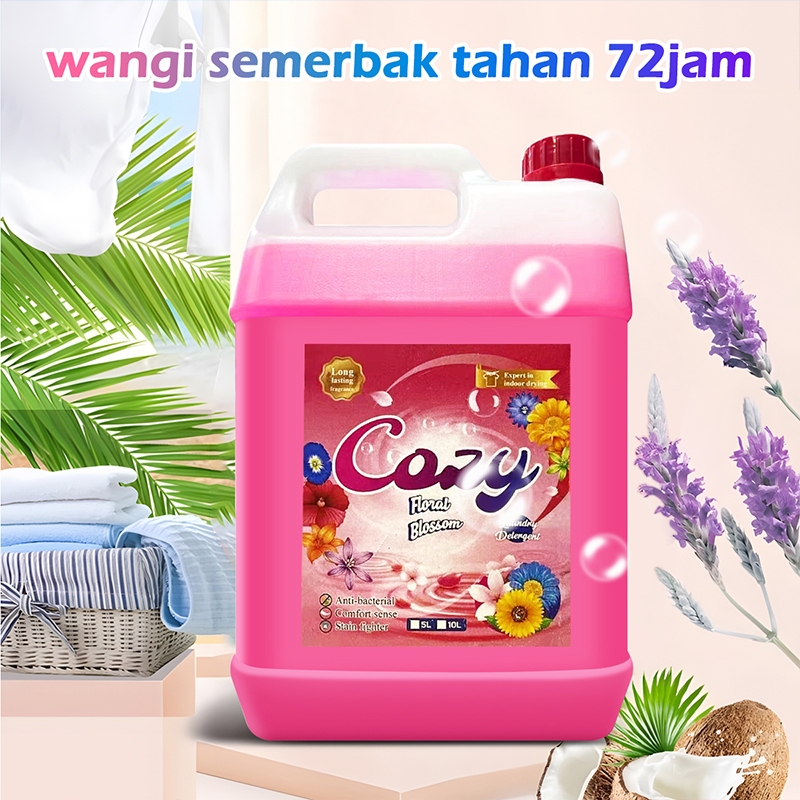 Cozy Detergen dobi  (5kg)  lembut, antibakteria, formula tumbuhan, detergen dobi pewangi tahan lama  Jualan terus kilang