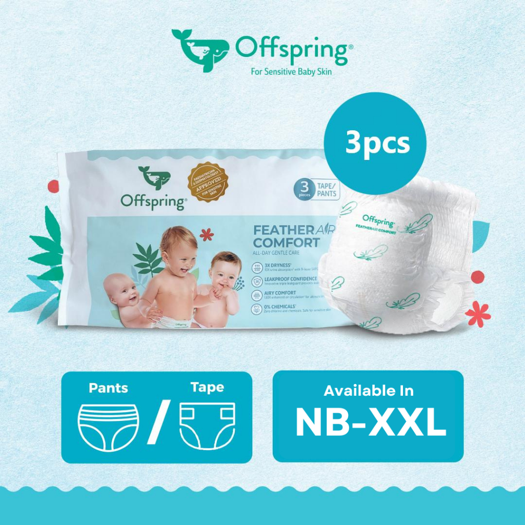 Offspring FeatherAir Comfort Diapers Tape/Pants Trial S/M/L/XL (3pcs)