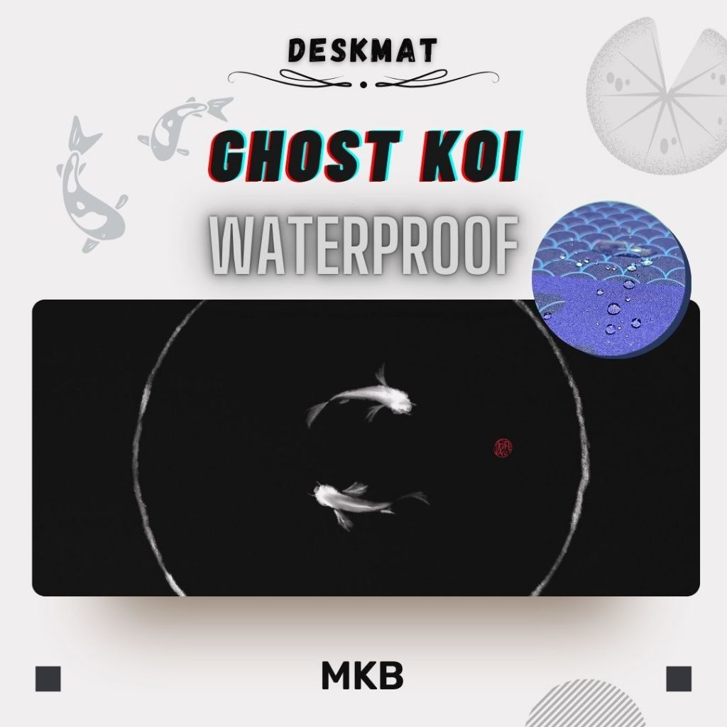 MKB Ghost Koi & Zandaka Waterproof Deskmat (900mm x 400mm x 4mm)