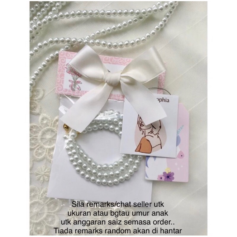 2 Pcs Kids Girls Child Custom Made Pearl Necklace & Bracelet Set Jewelry By Emma Sophia