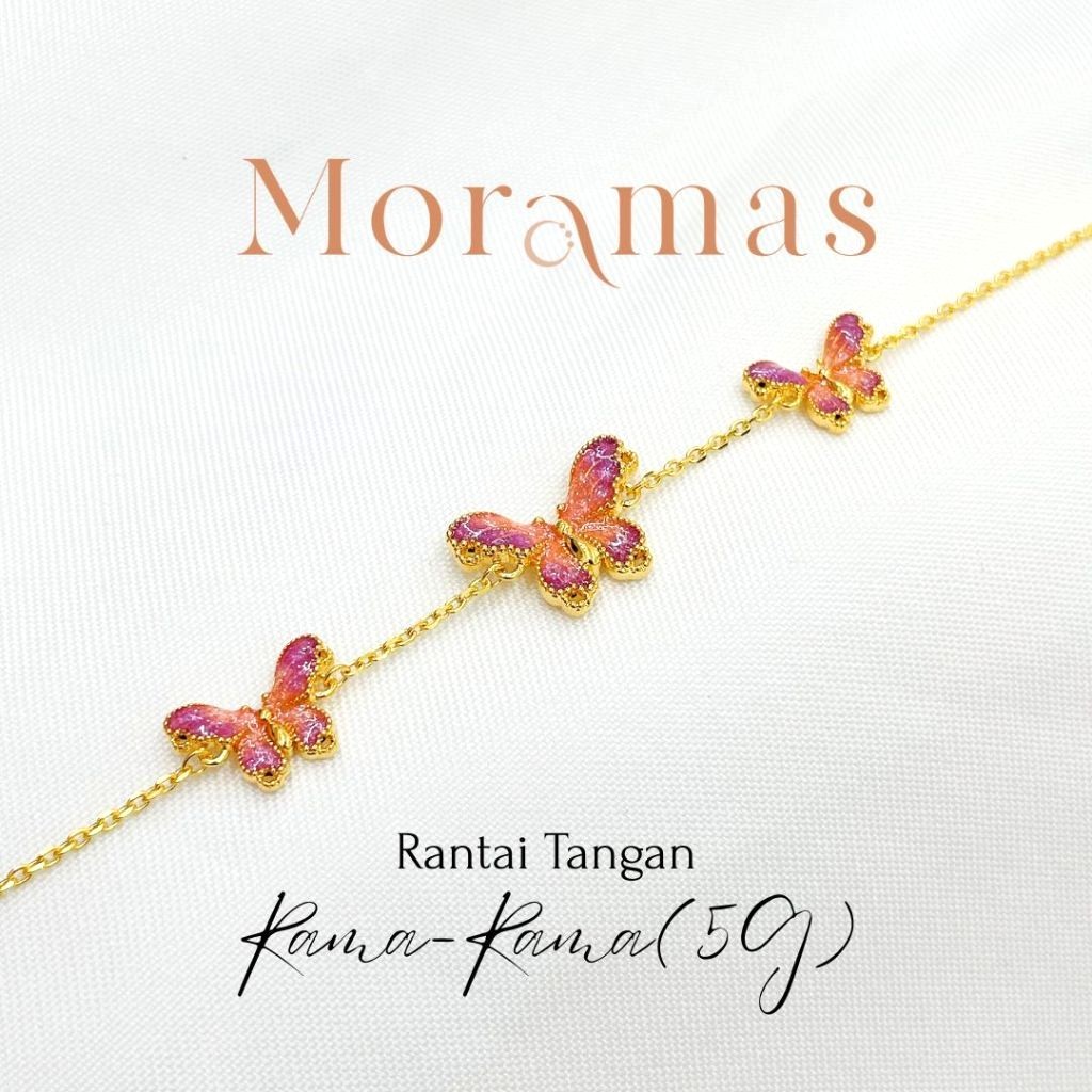 Moramas (5G) Hollow BUTTERFLY Bracelet 916 Gold/ Rantai Tangan RAMA-RAMA Kosong Emas 916 /蝴蝶手链916金