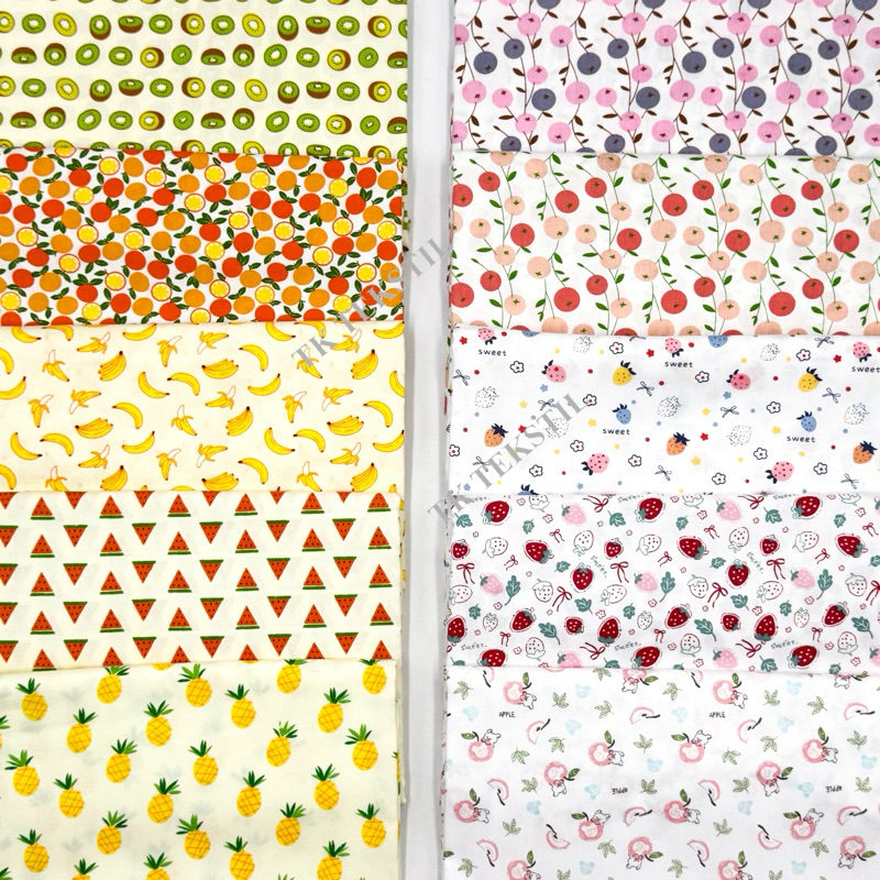 NEW ARRIVAL Twill Cotton 60" / Comb Cotton 60" (Kain Cotton Bidang 60 inci) FRUIT