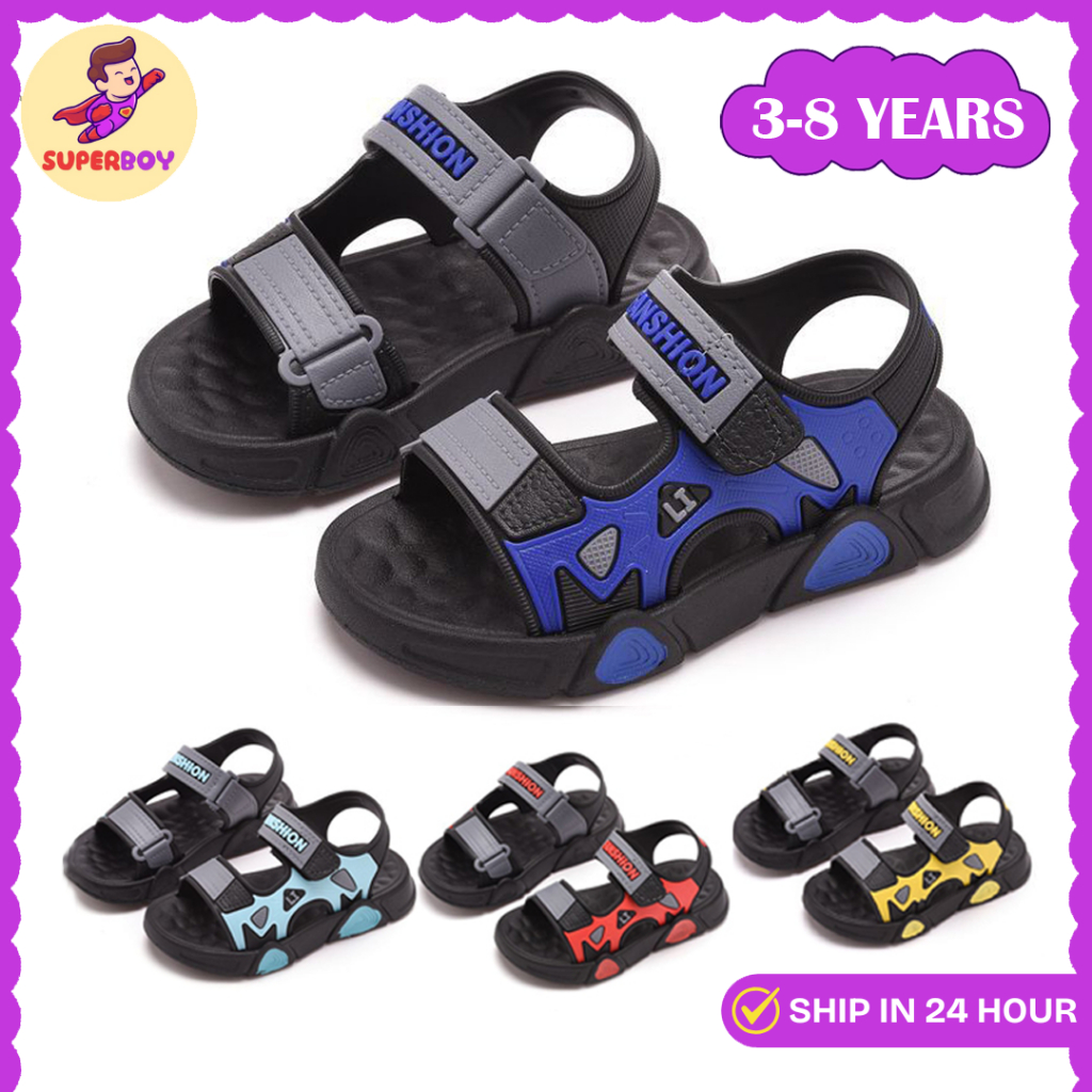 22-39 Boy Shoes Sandals kasut budak lelaki Perempuan Hot Red Murah Smart Fashion F10