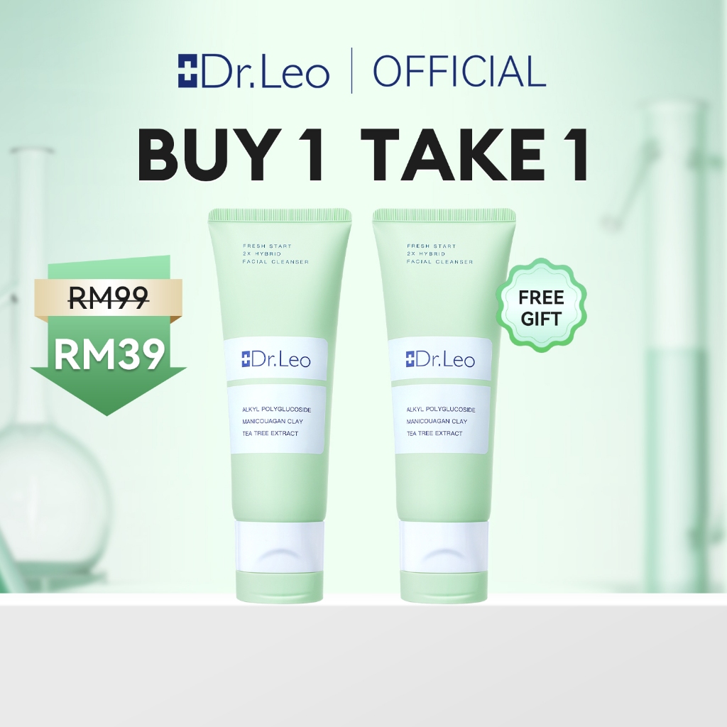 [Buy 1 FREE 1]Dr.Leo Fresh Start 2X Hybrid Facial Cleanser Rawatan Jerawat Kawalan Minyak