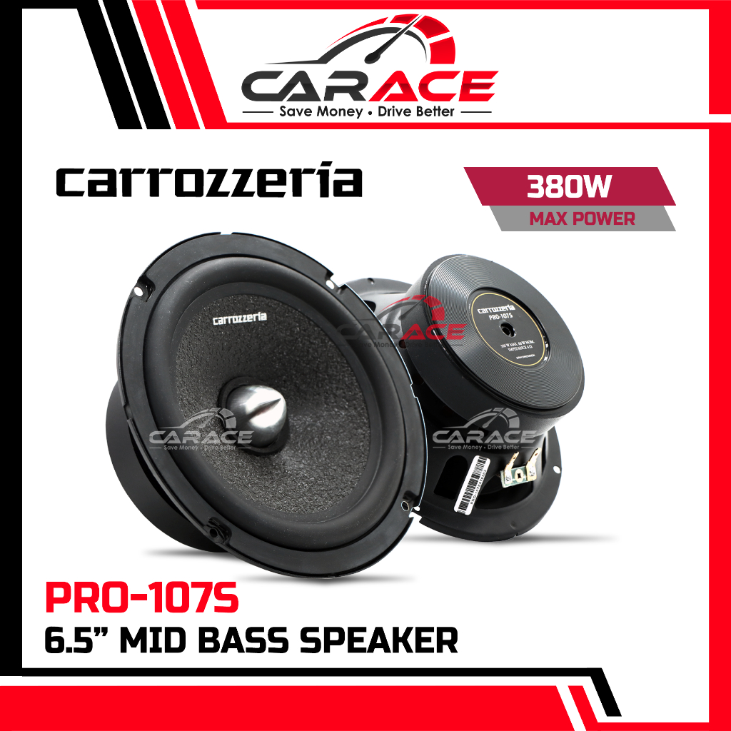 CARROZZERIA Speaker PRO-107S 6.5" Mid Bass Speaker 380Watts | Original Carrozzeria Japan 6.5 inch Speaker Bass Mid Range