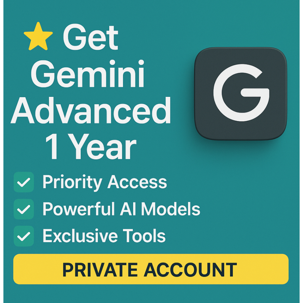 🚀 Unlock the Future of AI: 1-Year Gemini Advanced Account 🌟 (Limited Time Offer!)