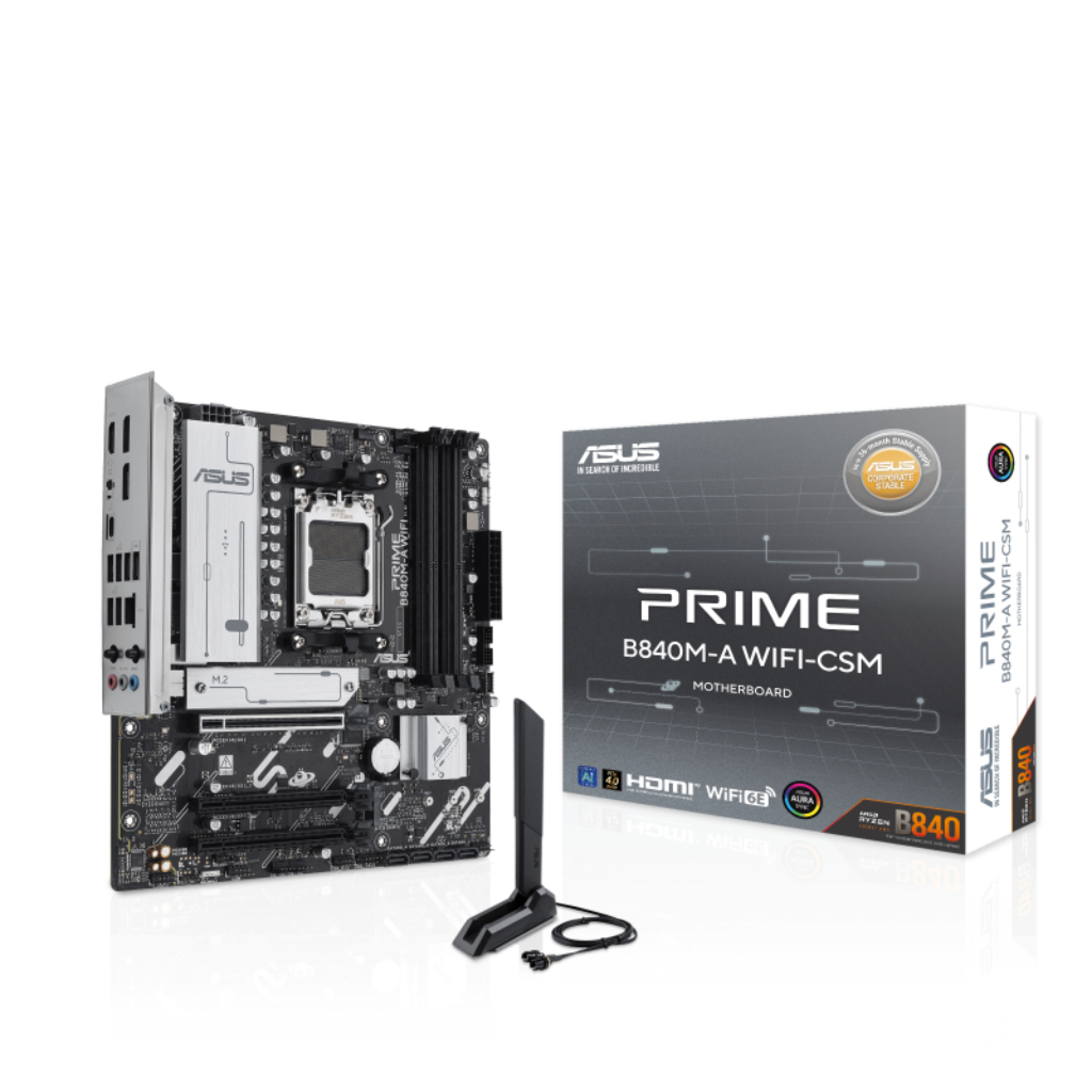 ASUS PRIME B840M-A WIFI-CSM DDR5 D5 AM5 MOTHERBOARD COMBO PROCESSOR RYZEN 5 7500F / RYZEN 7 7800X3D 