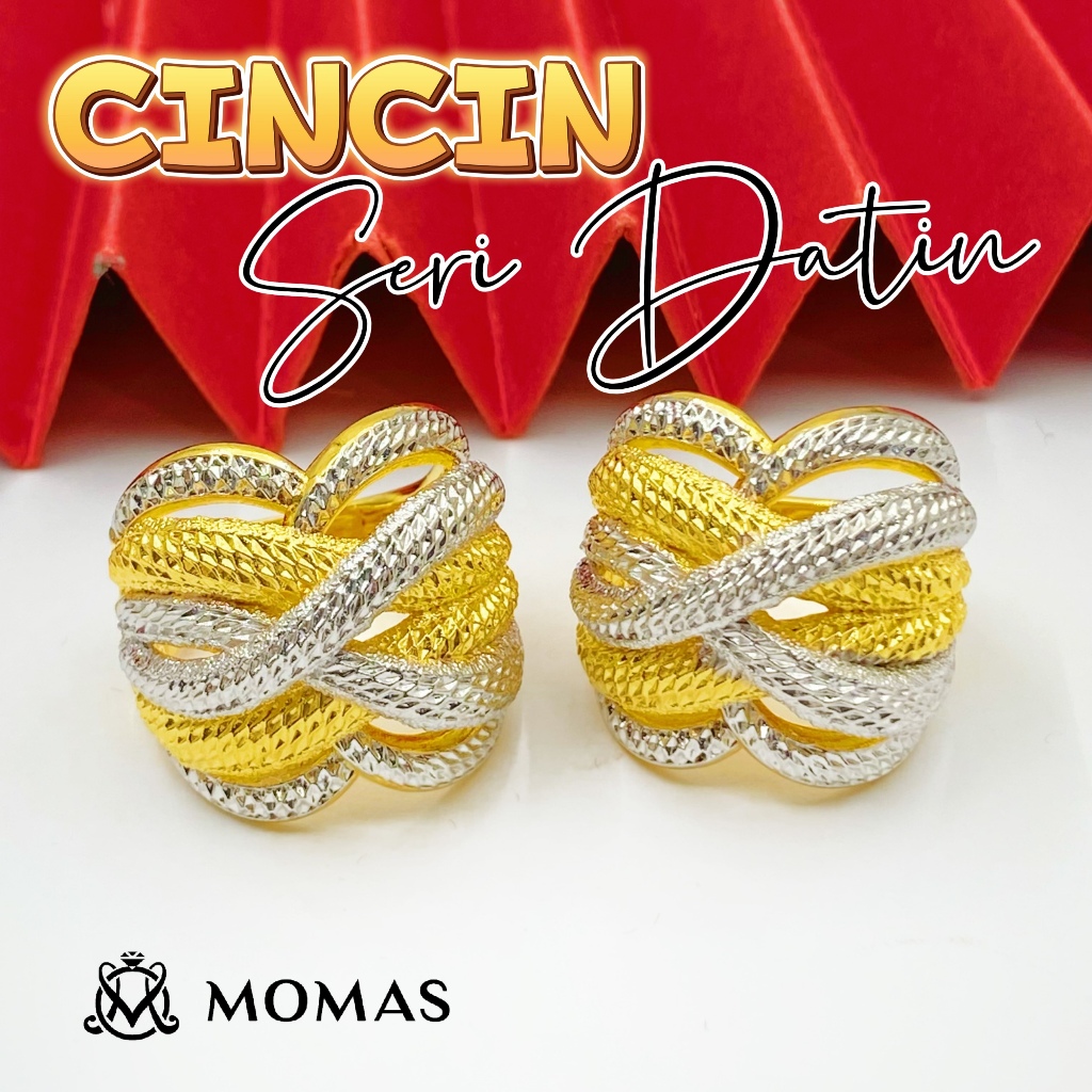 Cincin Seri Datin 5D Emas 916 Original Cincin Emas 916 Bajet Cincin Fesyen Emas 916 Tulen Cincin Fesyen Emas 916