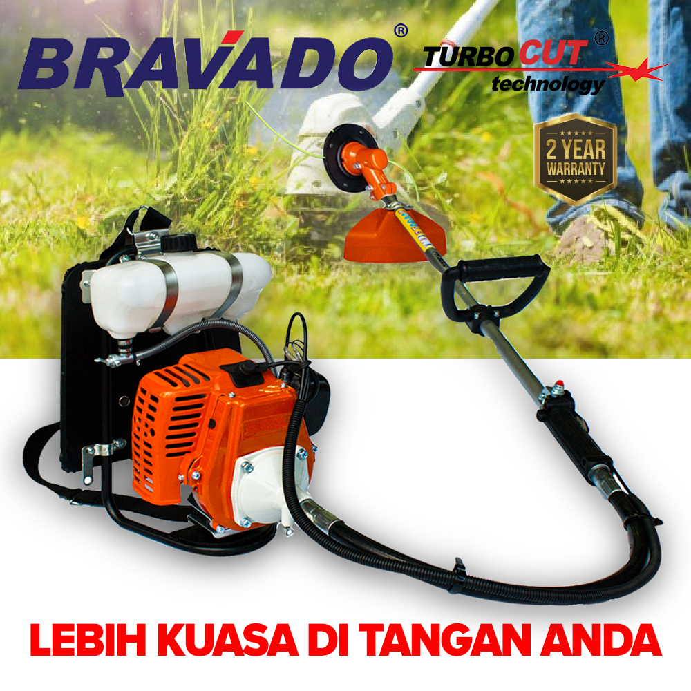 APACHE/BRAVADO/WISEN BG328 | Heavy Duty Mesin Potong Rumput | Backpack Brush Cutter | Grass Trimmer | 2 TAHUN WARRANTY
