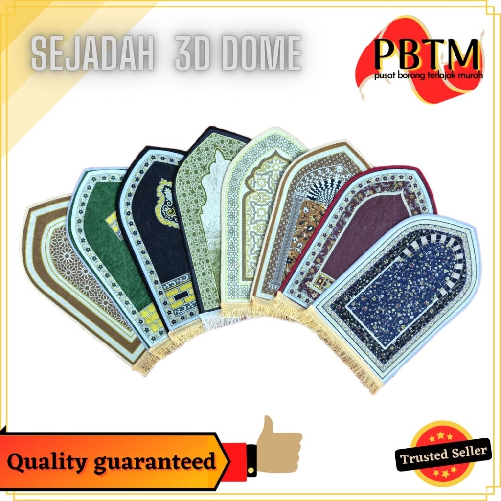 Sejadah 3D Muka Moudah Dome Velvet Shiny soft and Thick Prayermat