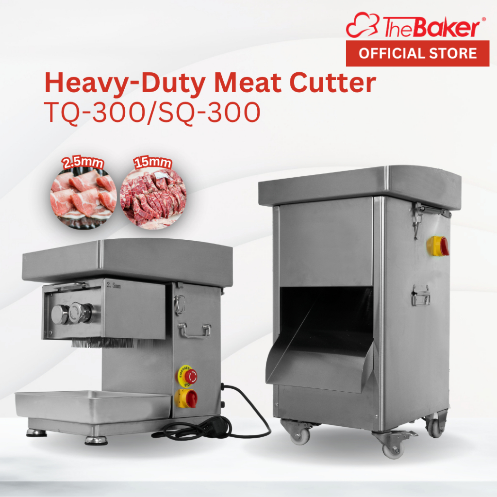 The Baker Heavy Duty Meat Cutter TQ-300/SQ-300 | Mesin Pemotong Daging Stainless Steel | 300kg/h | Cepat dan Tajam