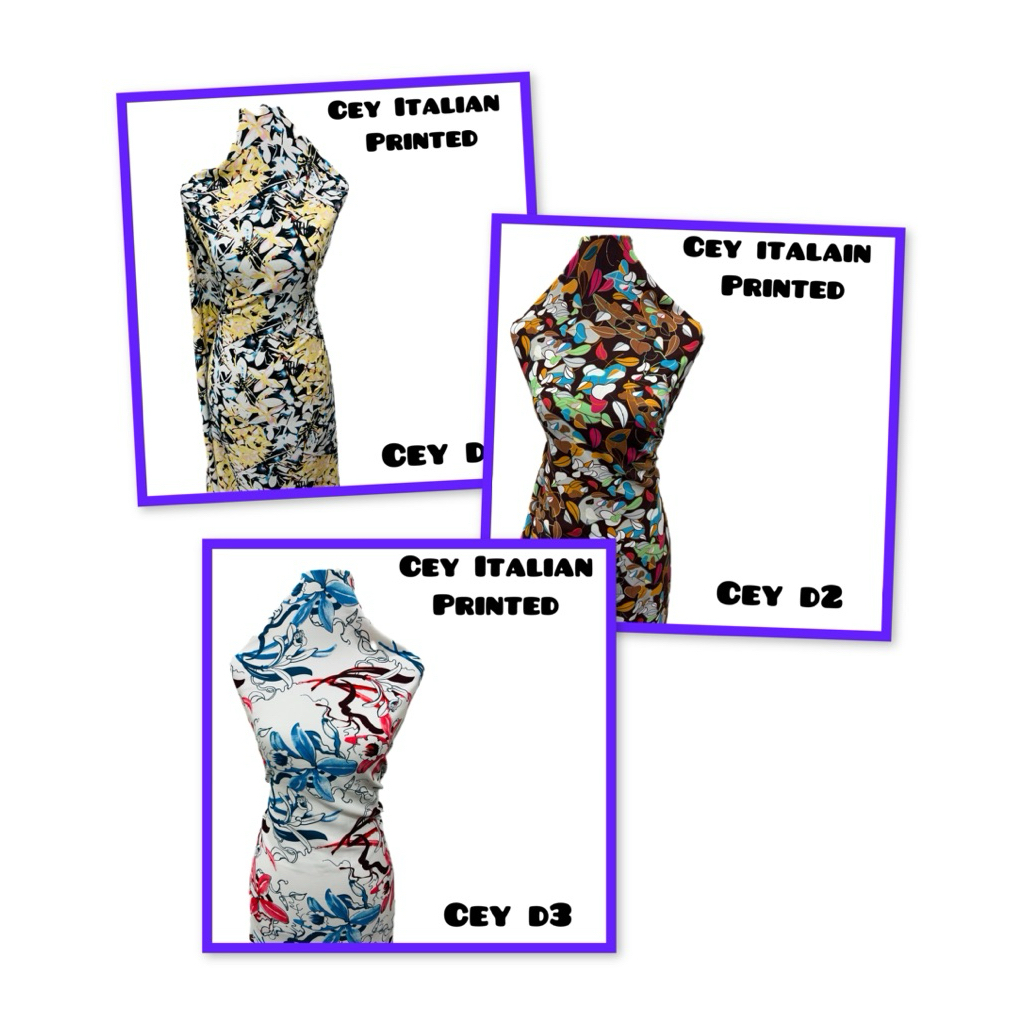 kain Cey italain printed Bidang 60”