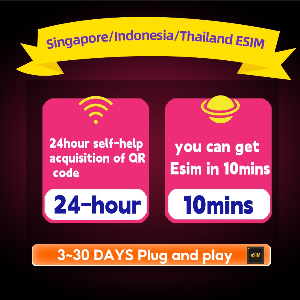 Esim Singapore Thailand Indonesia unlimited data Travel Esim Card【4G High Speed Data】Travel 4G Sim Card 新加坡 泰国 印尼上网卡