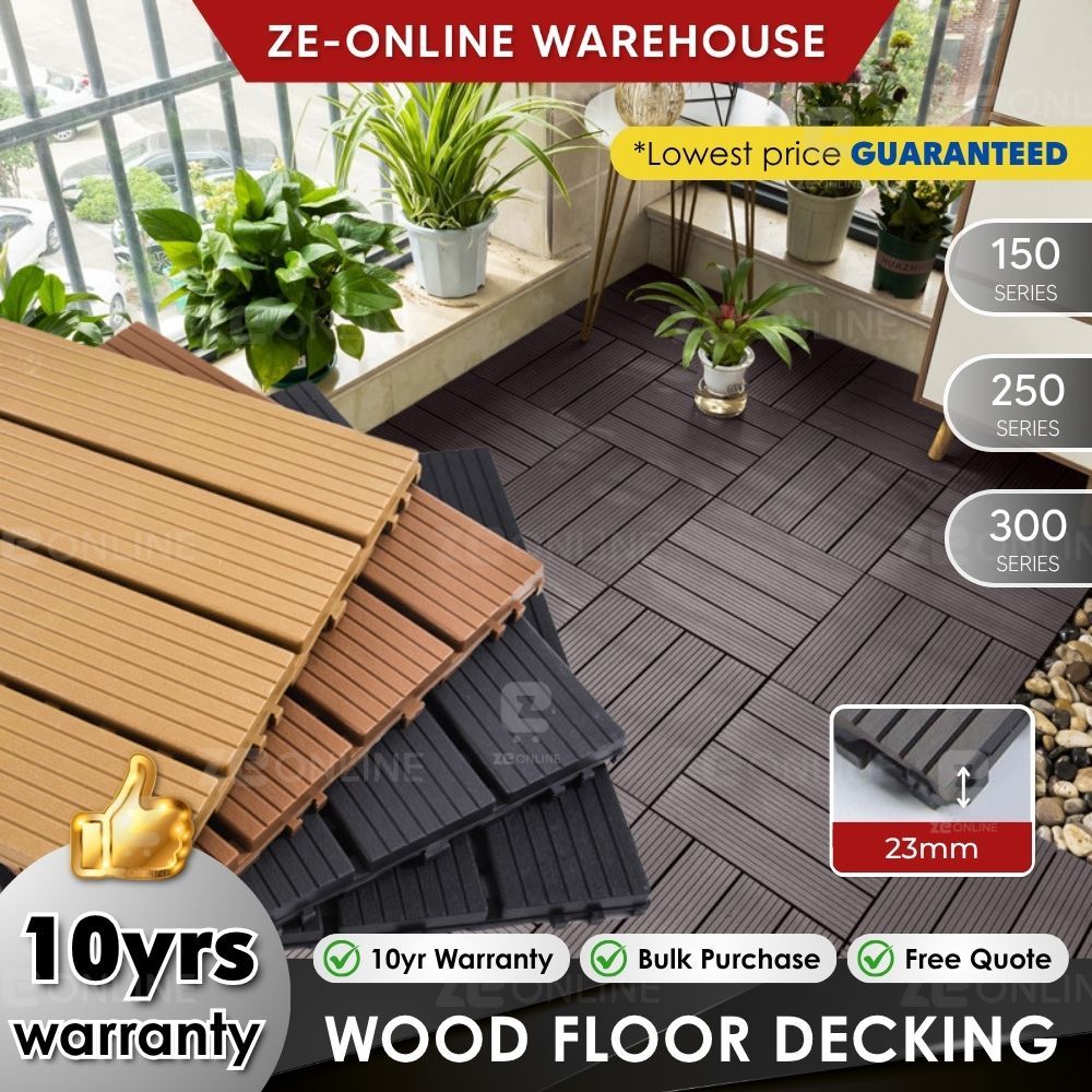 Heavy Duty Wood Floor Deck WPC Outdoor Garden Decoration Tiles Balcony Decking Lantai Papan Kayu 地板