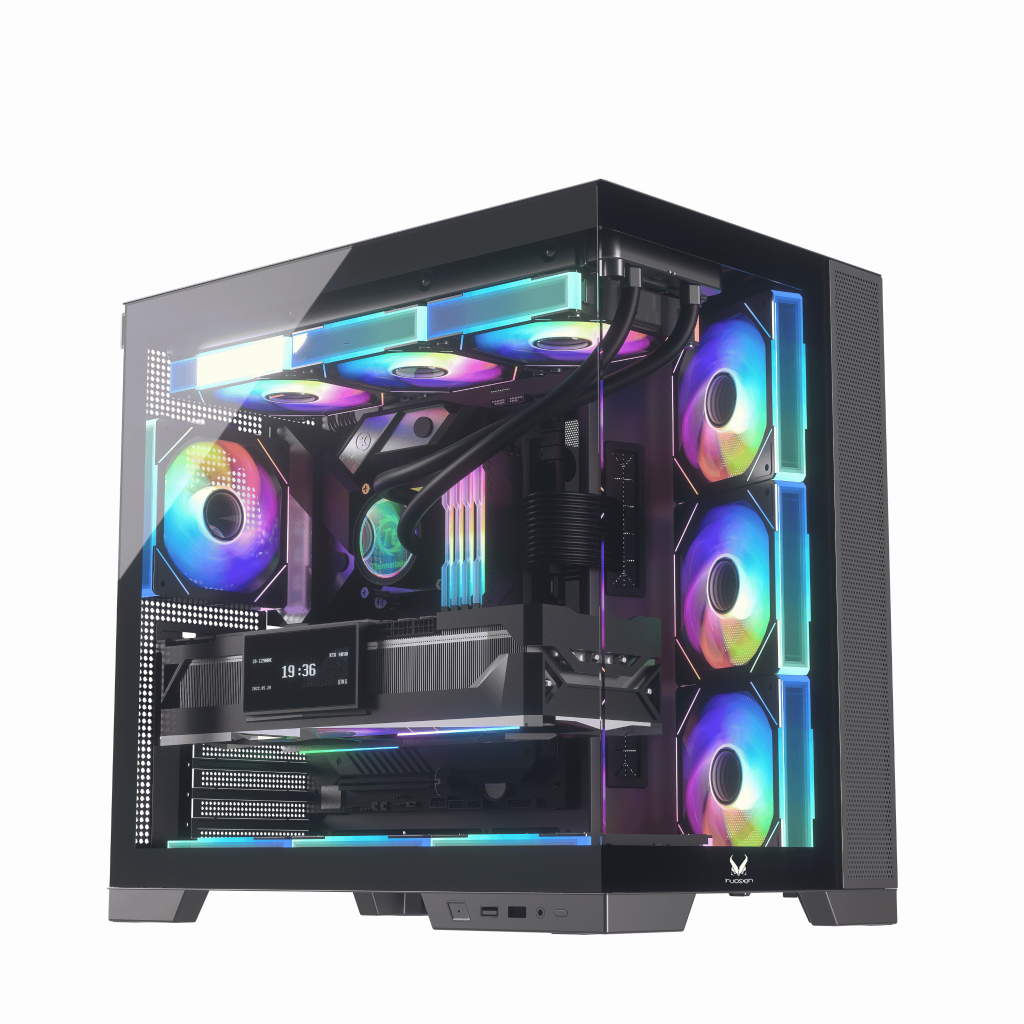 INVASION A-2000 ATX DESKTOP CASING / CASE WITH FLEXIBLE STORAGE SUPPORT / ANGLED AIRFLOW - A2000 - B