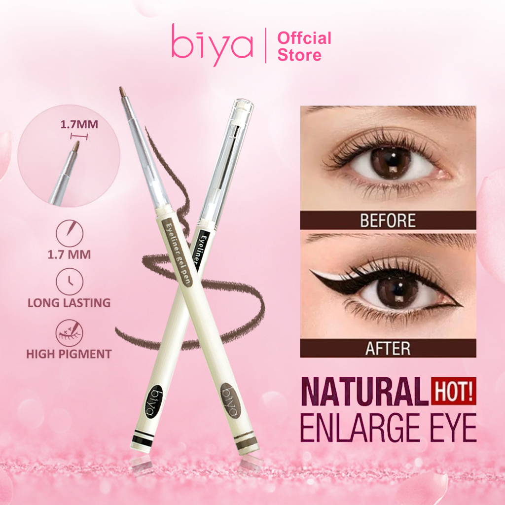 BIYA Gel eyeliner pencil 1.7mm - Tahan Lama & Pigmen Tinggi（Kalis air dan peluh）