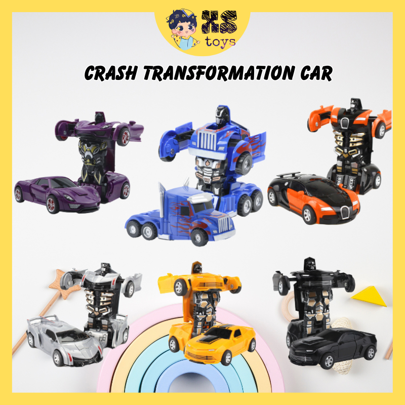 Crash Transformation Car Deformation Robot Toy Transform Vehicle Model Kereta Mainan Budak Lelaki Toys for Boys