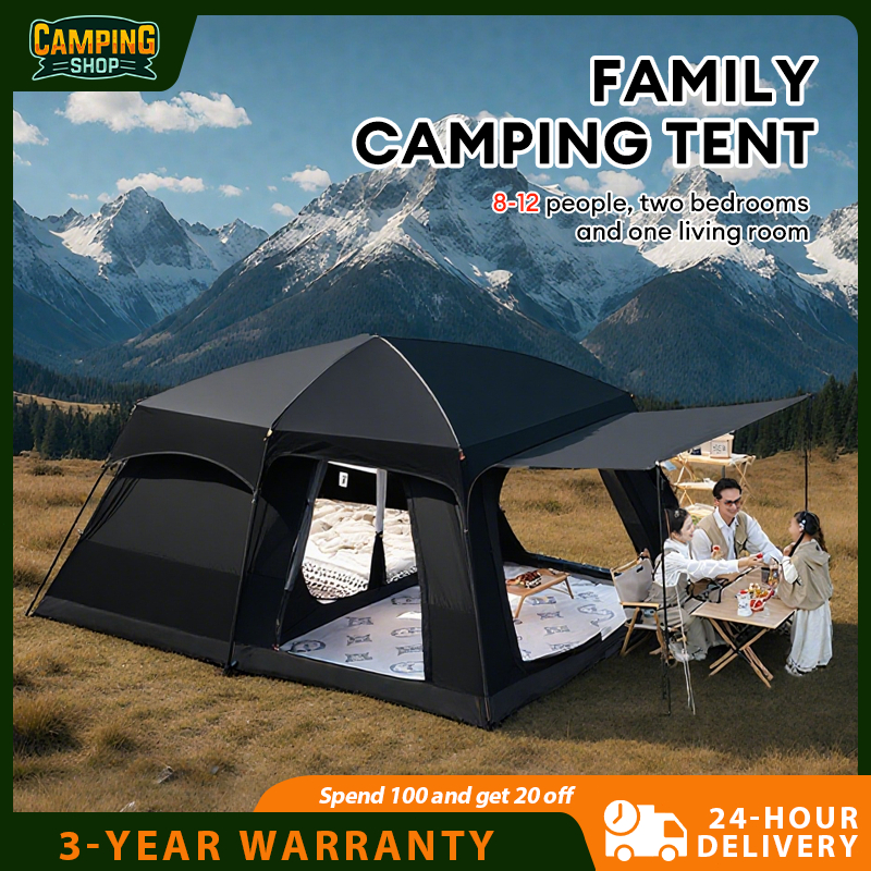 Waterproof Family Tents with logo for Outdoor khemah unta Camel tent besar 8-12 Person Large khemah Camping Tent