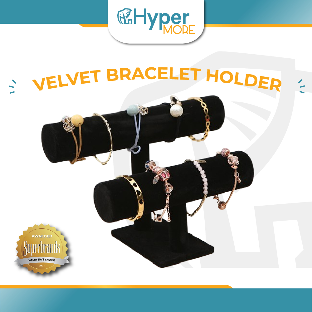 HYPERMORE [Ready Stock] Velvet Bracelet Chain Watch T-Bar Rack Jewelry Hard Display Stand Holder