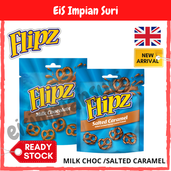 (Ready Stock!!) Flipz Coated Pretzels 90g (Milk Chocolate /Salted Caramel) Flipz Coated Pretzels
