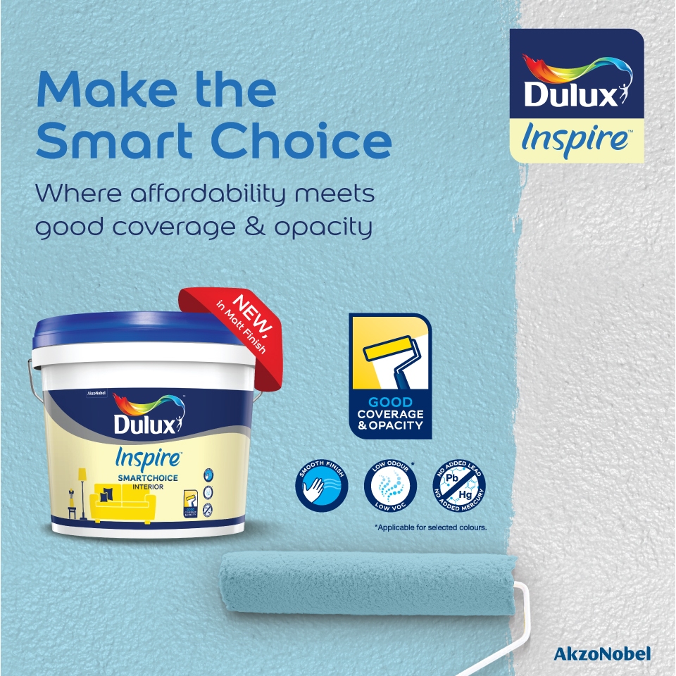7L Dulux paint ( Inspire Smart Choice ) Interior Wall Paint/Cat Dinding Dalam
