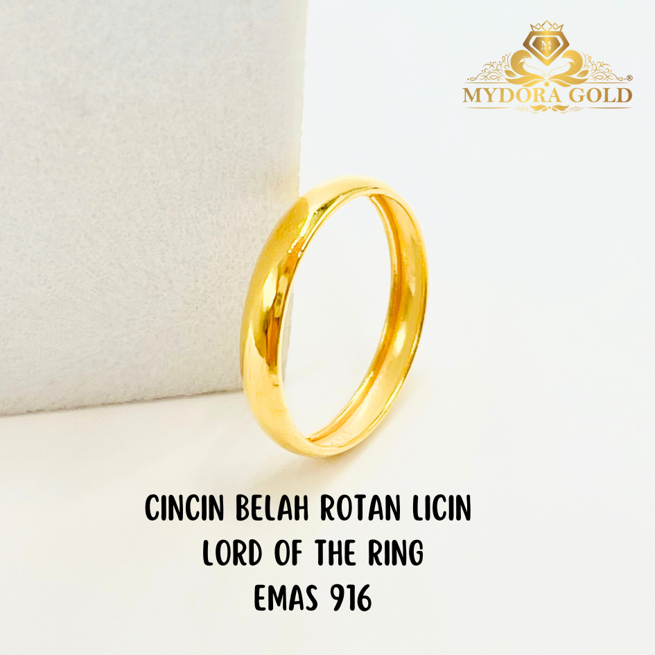 MydoraGold Cincin Belah Rotan Licin | Lord of the Ring | Cincin Emas 916 [916 Gold Ring] Jewellery Fashion Ring