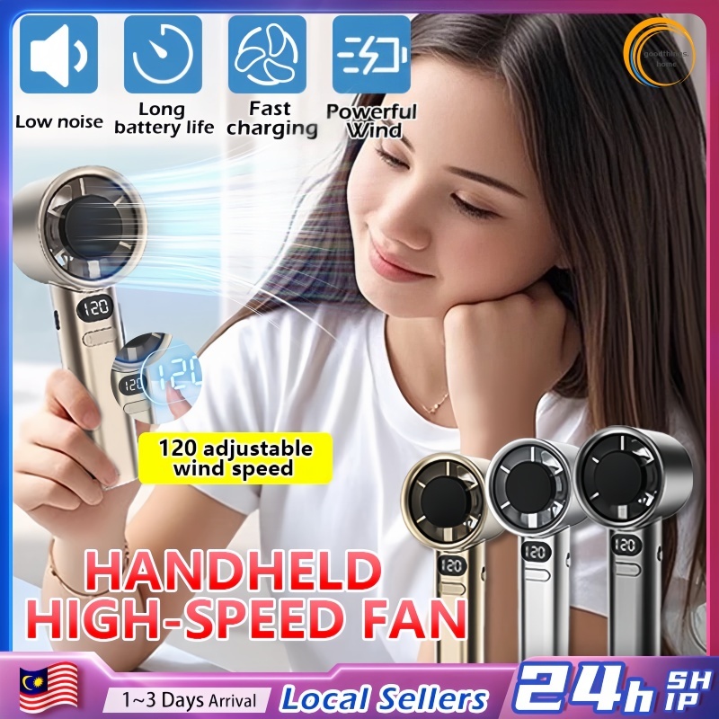 【 120 Speed 】 Portable USB Mini Fan kipas mini kipas tangan Mini Fan Rechargeable Handheld Fan with Led Display  kipa
