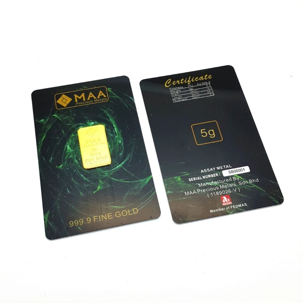 MAA 5g Gold Bar 999.9 – Investment Grade Fine Gold | LBMA-Approved&hellip;
