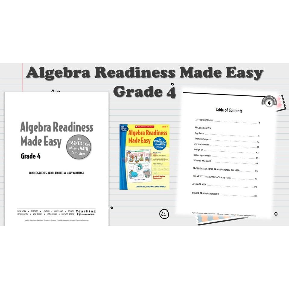 [PRE598] 91 pages Algebra Readiness Made Easy Grade 4 Worksheet PDF version (answer provided)