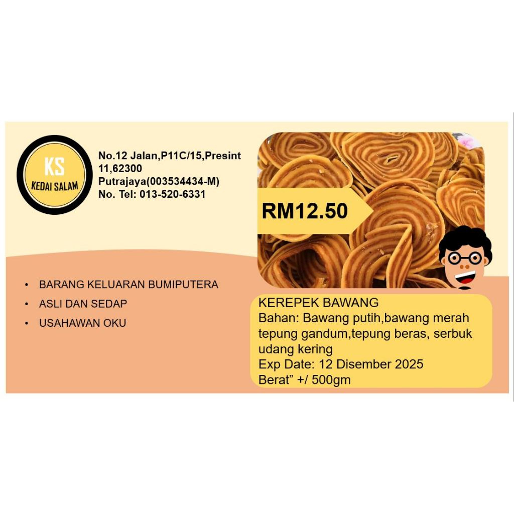 Kerepek Bawang 500g asli dan sedap