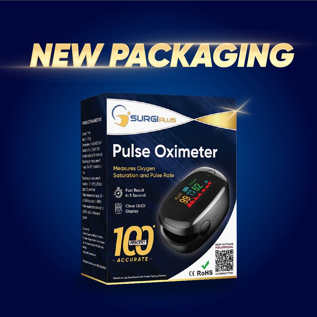 Surgiplus Pulse Oximeter M70C Accurate & Fast Spo2 Reading Oxygen Meter Monitor 