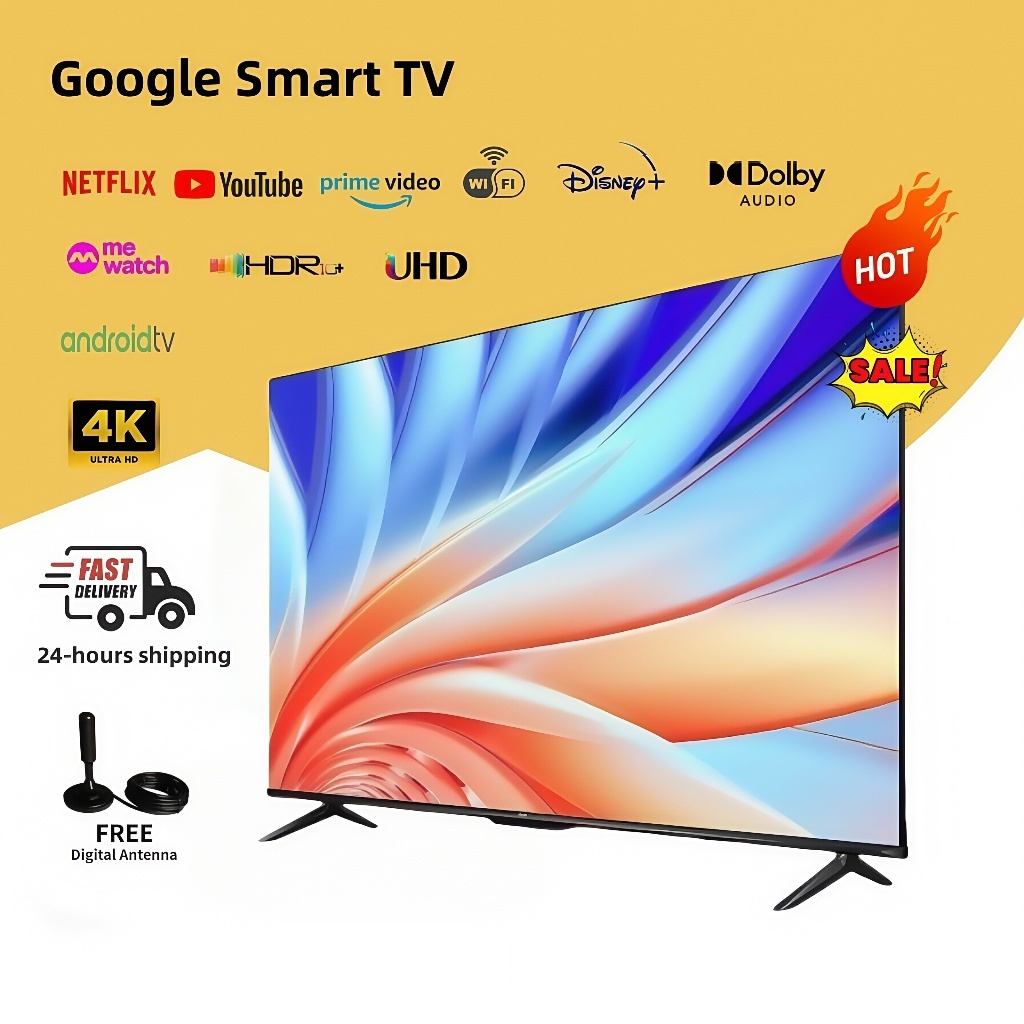 Televisyen Pintar Smart Netflix hdmi android goggle 32 Inch LED Tv Murah R&R MY