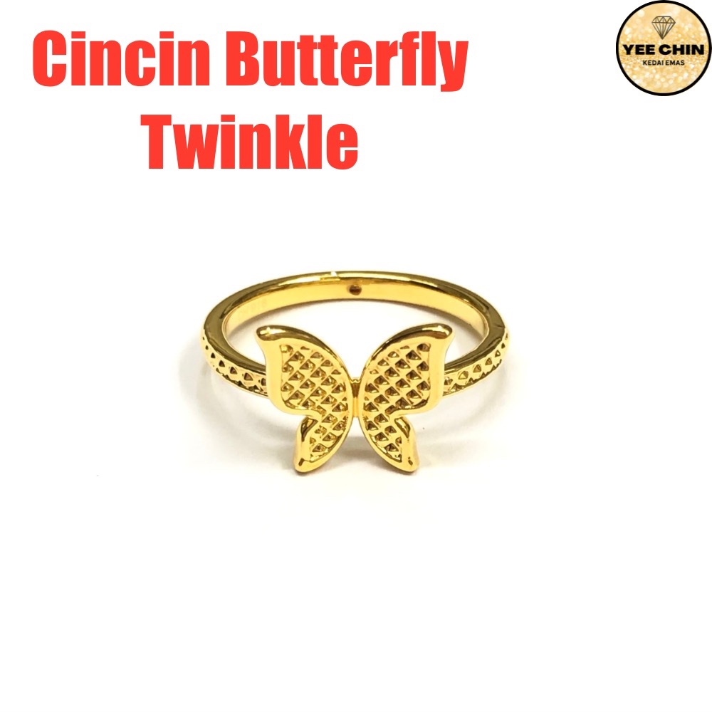 Yee Chin Cincin Emas 916 Butterfly Twinkle 5D / Ring Gold 916