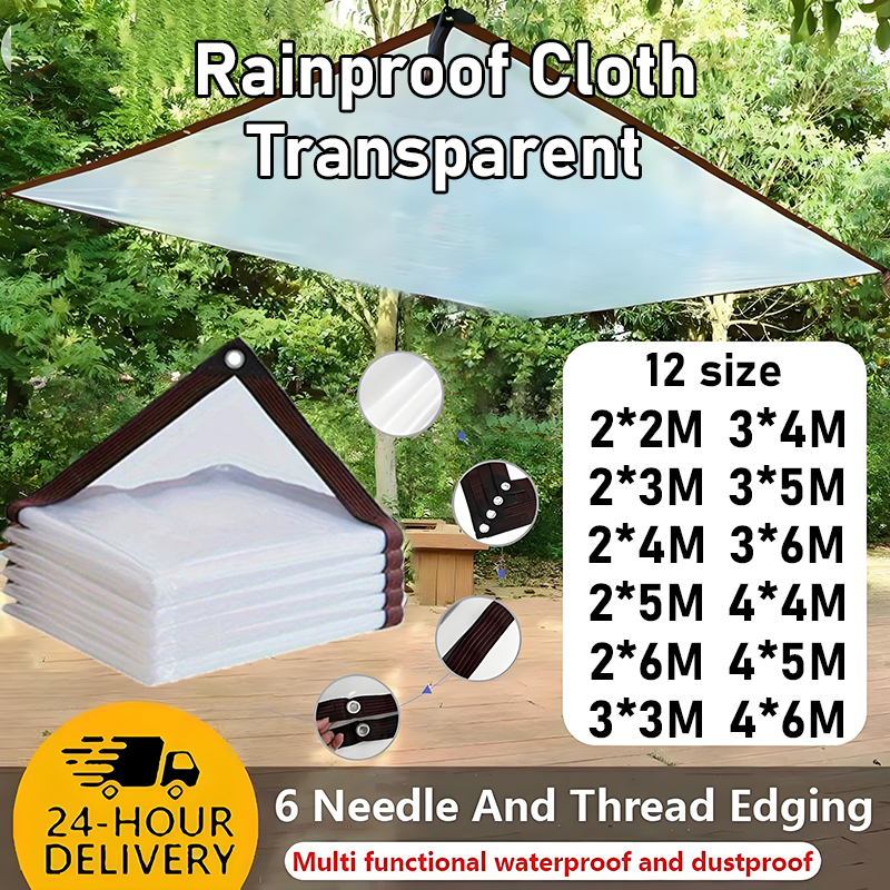 Transparent Waterproof Canvas Tarpaulin Sheet Canopy Camping Canvas Night Market Tent Cover 透明防雨布帆布