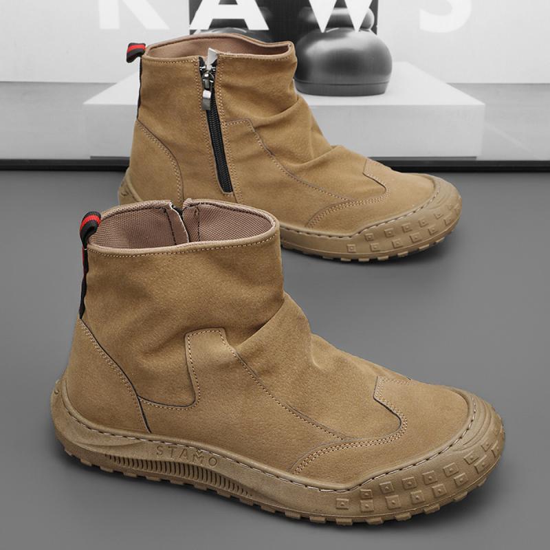 【Fashion pace】But Kulit Hitam Lelaki, Kasut Kerja Kasual, Tahan Noda, Kalis Air, Tidak Licin, Jualan Panas 2025 Boots